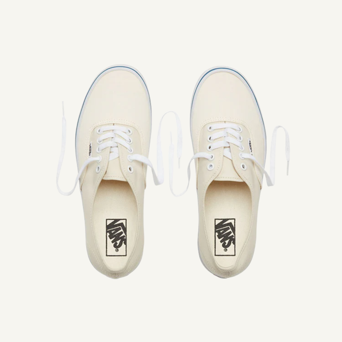 Vans Men's Cream Authentic Canvas Sneakers, VN000EE3WHT
