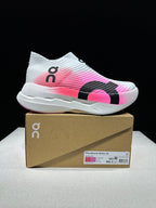 On Cloudboom Strike LS Running Shoes in Pink and White