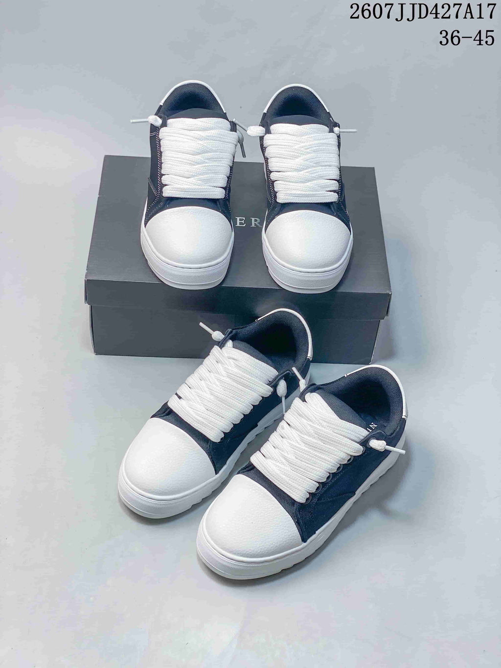 NUMERIS Denim Casual Sneakers Navy and White 07JJD427A1