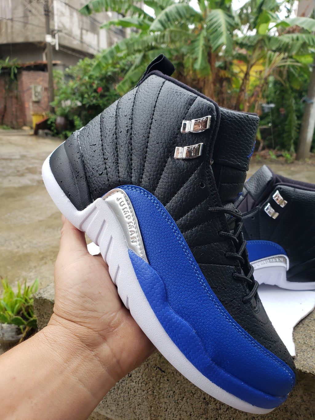 Jordan Air Jordan 12 High-Top Sneakers Black Blue White