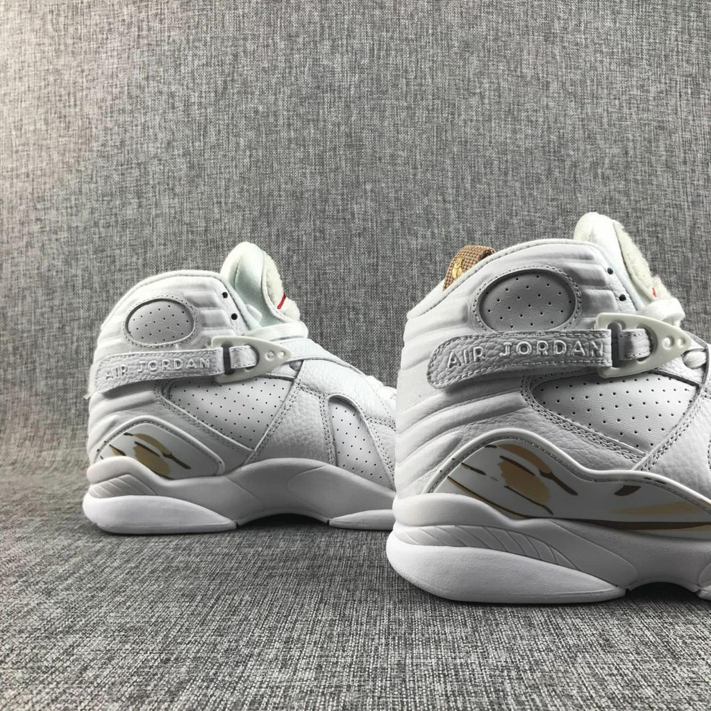 Air Jordan 8 Retro OVO White Metallic Gold Sneakers