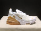 Nike Air Max 270 Premium White and Gold Sneakers