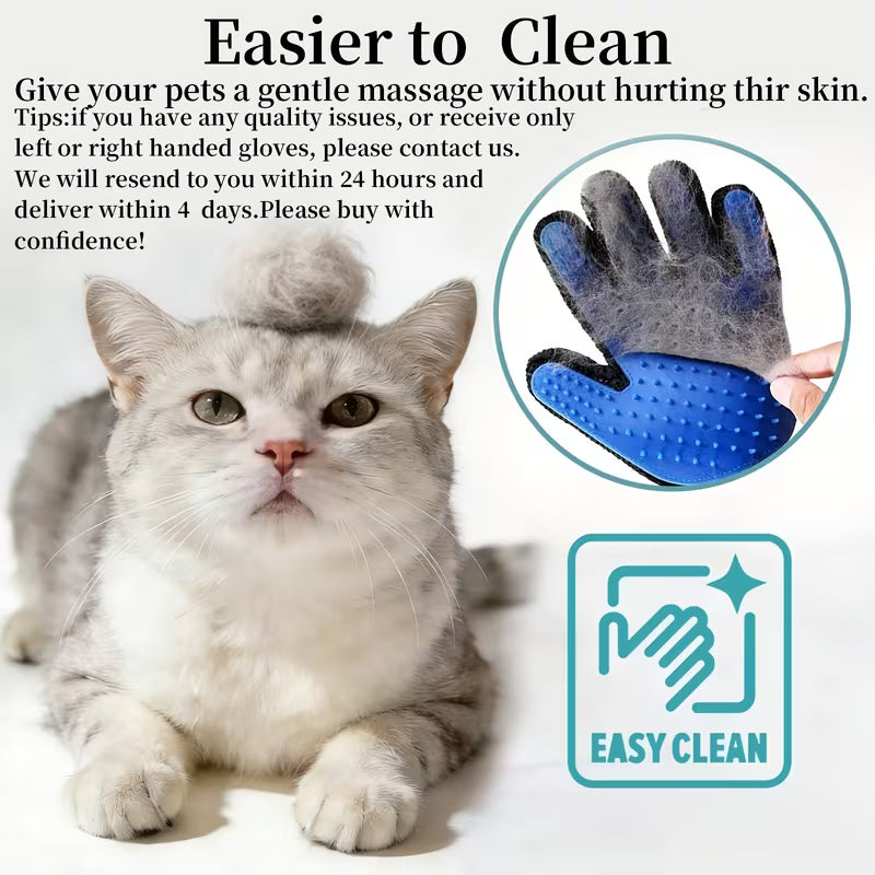 Pet Grooming Gloves 2-Pack – Deshedding & Massage Mitt for Dogs & Cats