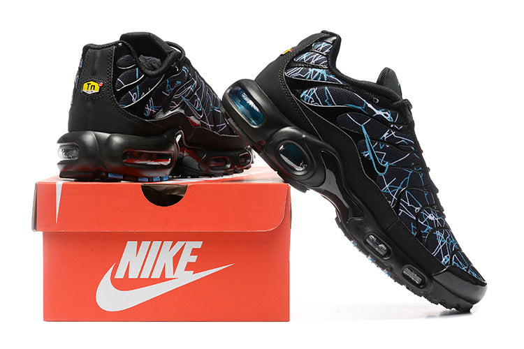 Nike Air Max Plus Black and Blue Graphic Sneakers