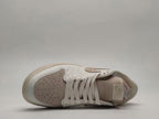 Jordan 1 Low Paisley Embossed Sneakers in Cream and Taupe