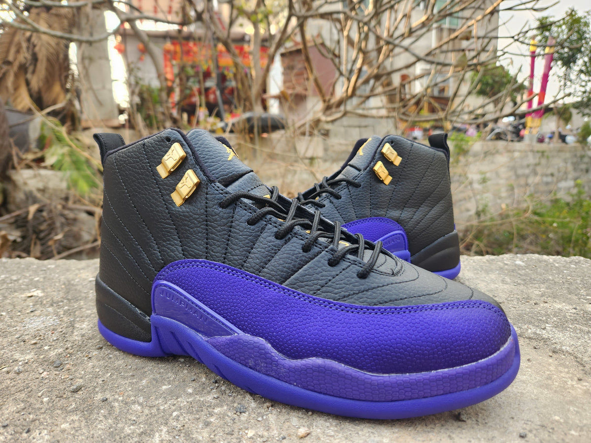 Jordan Air Jordan 12 Black and Purple High-Top Sneakers