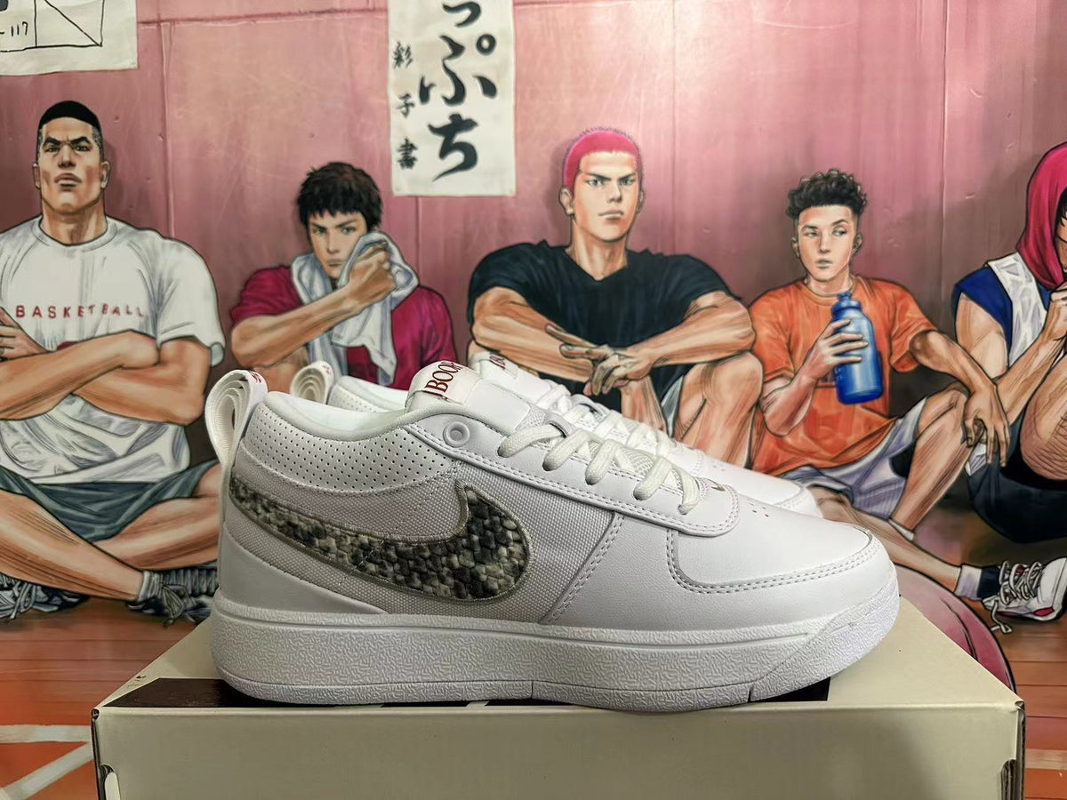 Nike Court Low Sneakers White with Snakeskin-Print Swoosh