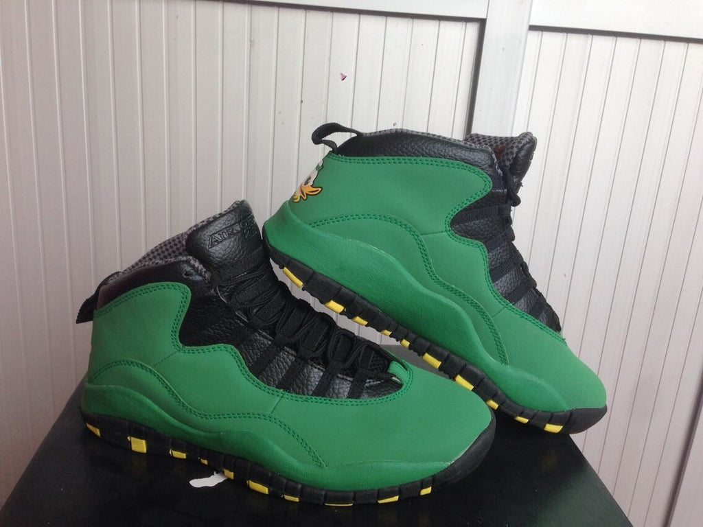 Air Jordan 10 High-Top Sneakers in White and Black