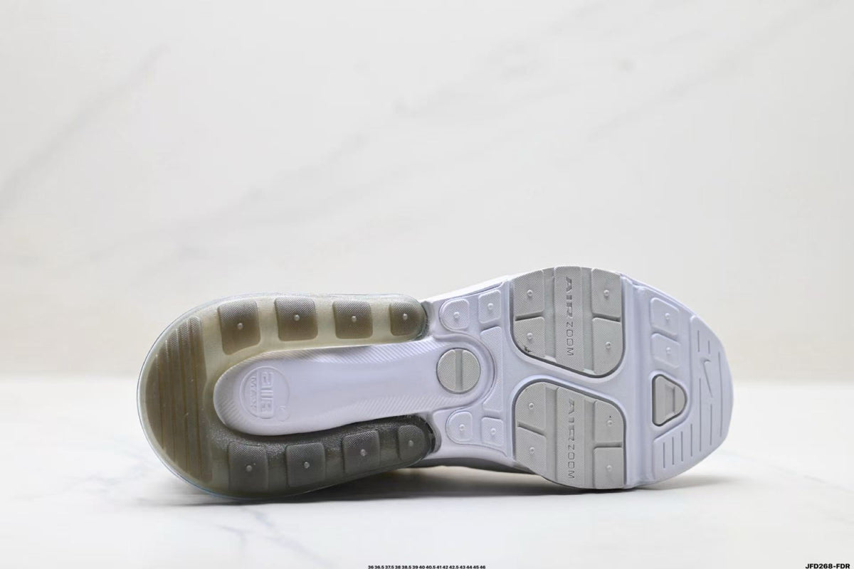 Nike Air Max 270 White and Metallic Silver Sneakers