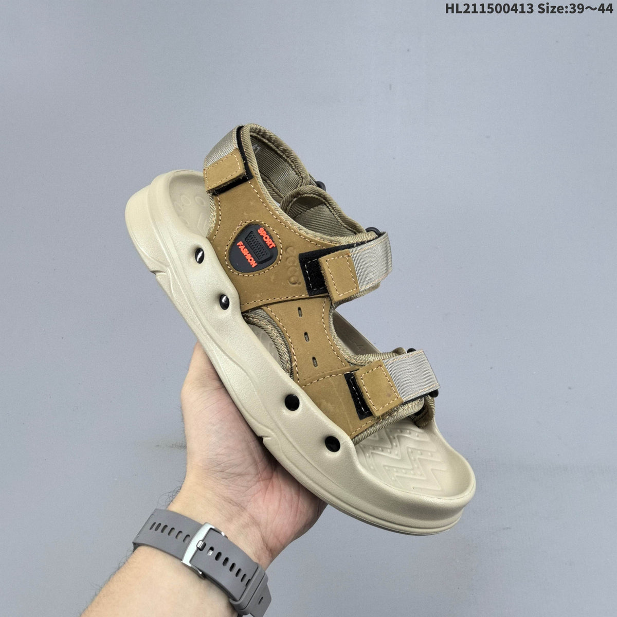 ECCO Outdoor Casual Sandals with Adjustable Hook-and-Loop Straps