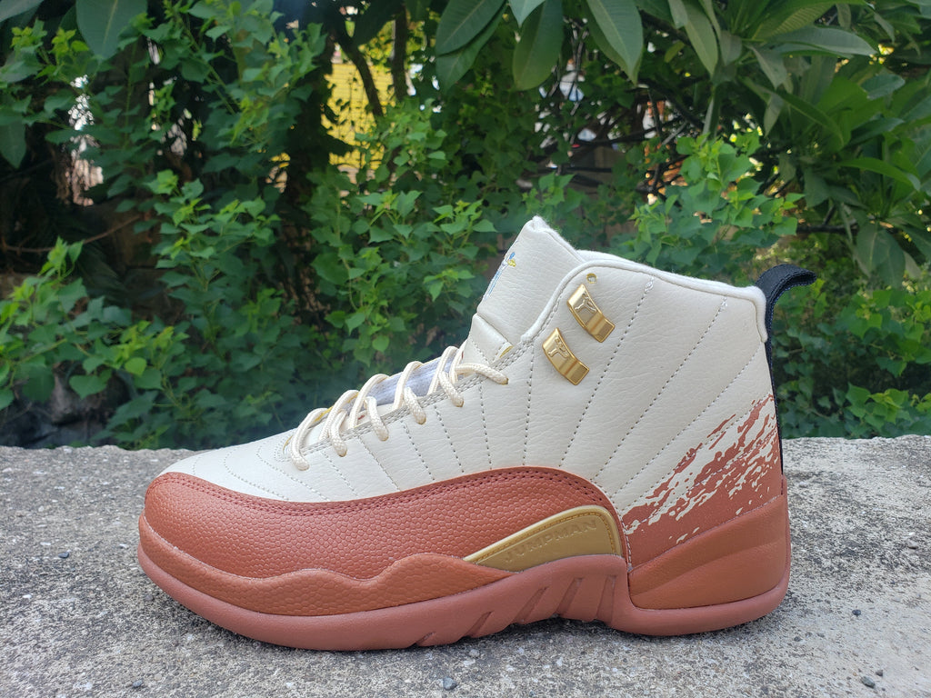 Air Jordan 12 High-Top Sneakers in Black and Burgundy