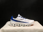 On Cloudmonster Sneakers in Mist White and Blue