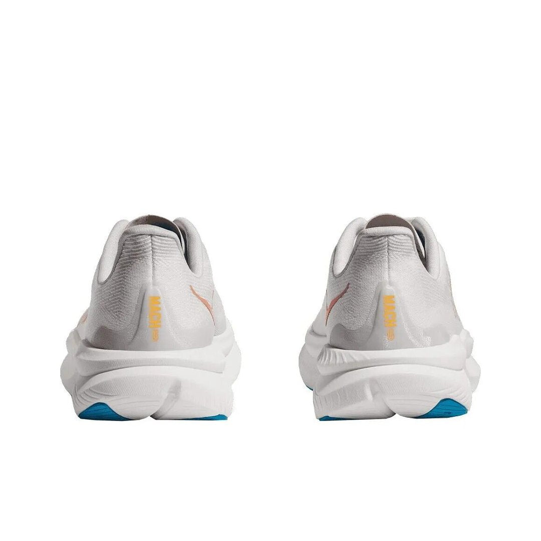 HOKA Mach 6 Running Shoes, White with Coral and Blue