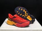 HOKA Speedgoat 5 Trail Running Shoes – Red and Yellow