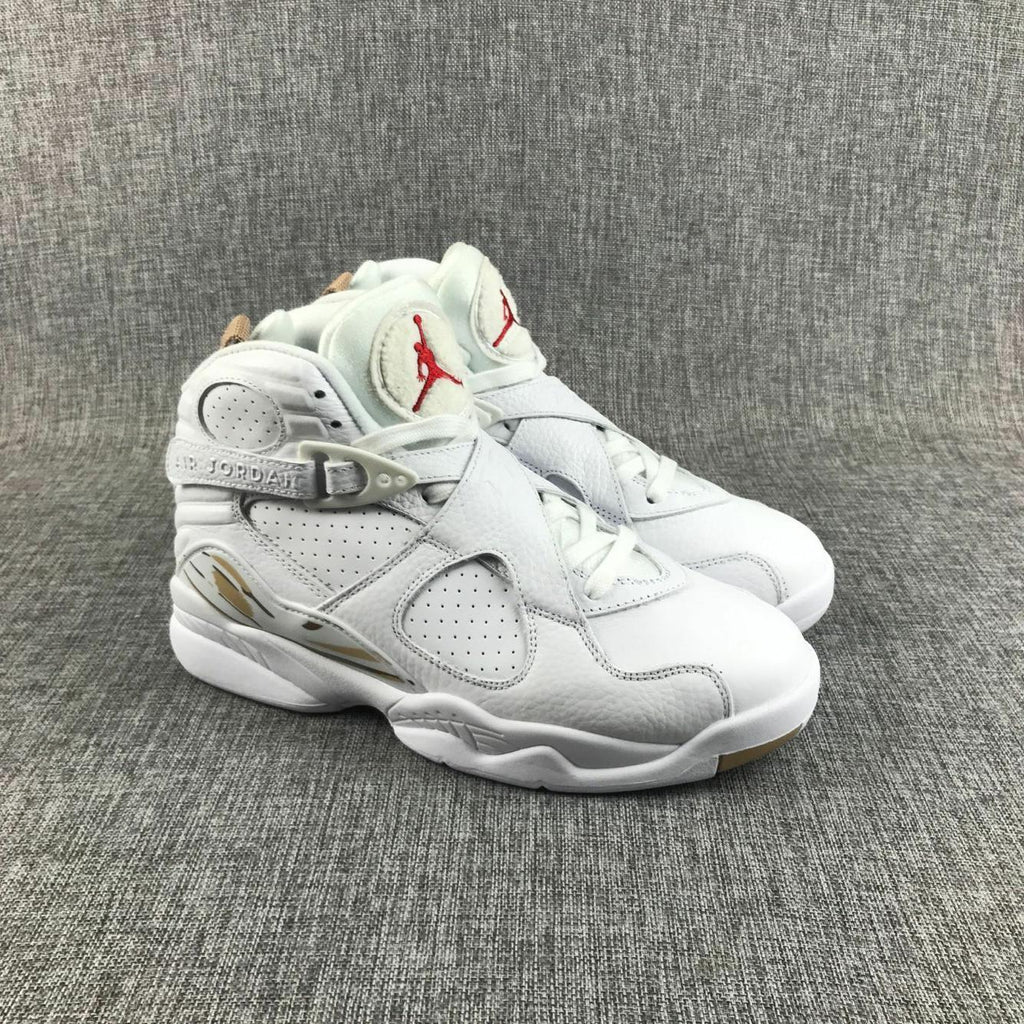 Air Jordan 8 Retro OVO White Metallic Gold Sneakers