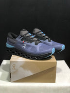 On Cloudstratus 3 Running Shoes, Black and Blue