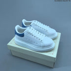 Alexander McQueen Oversized Low-Top Sneakers, White and Blue