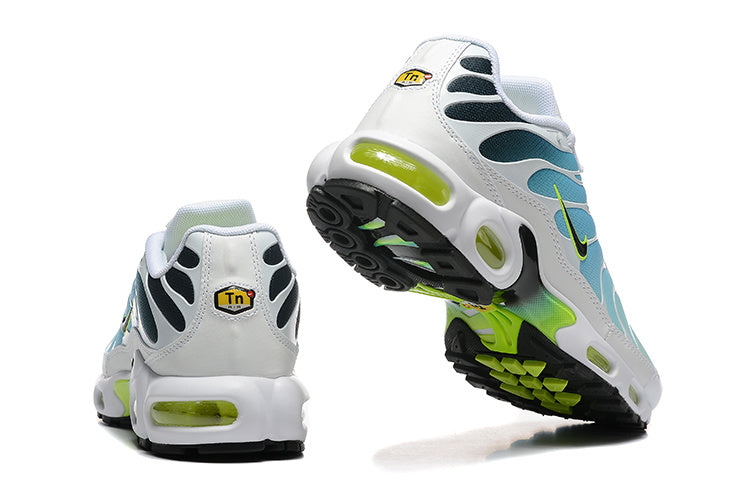 Nike Air Max Plus Sneakers in White, Aqua and Volt