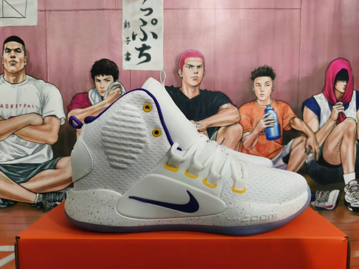 Nike Hyperdunk Basketball Shoes, White, Yellow and Purple