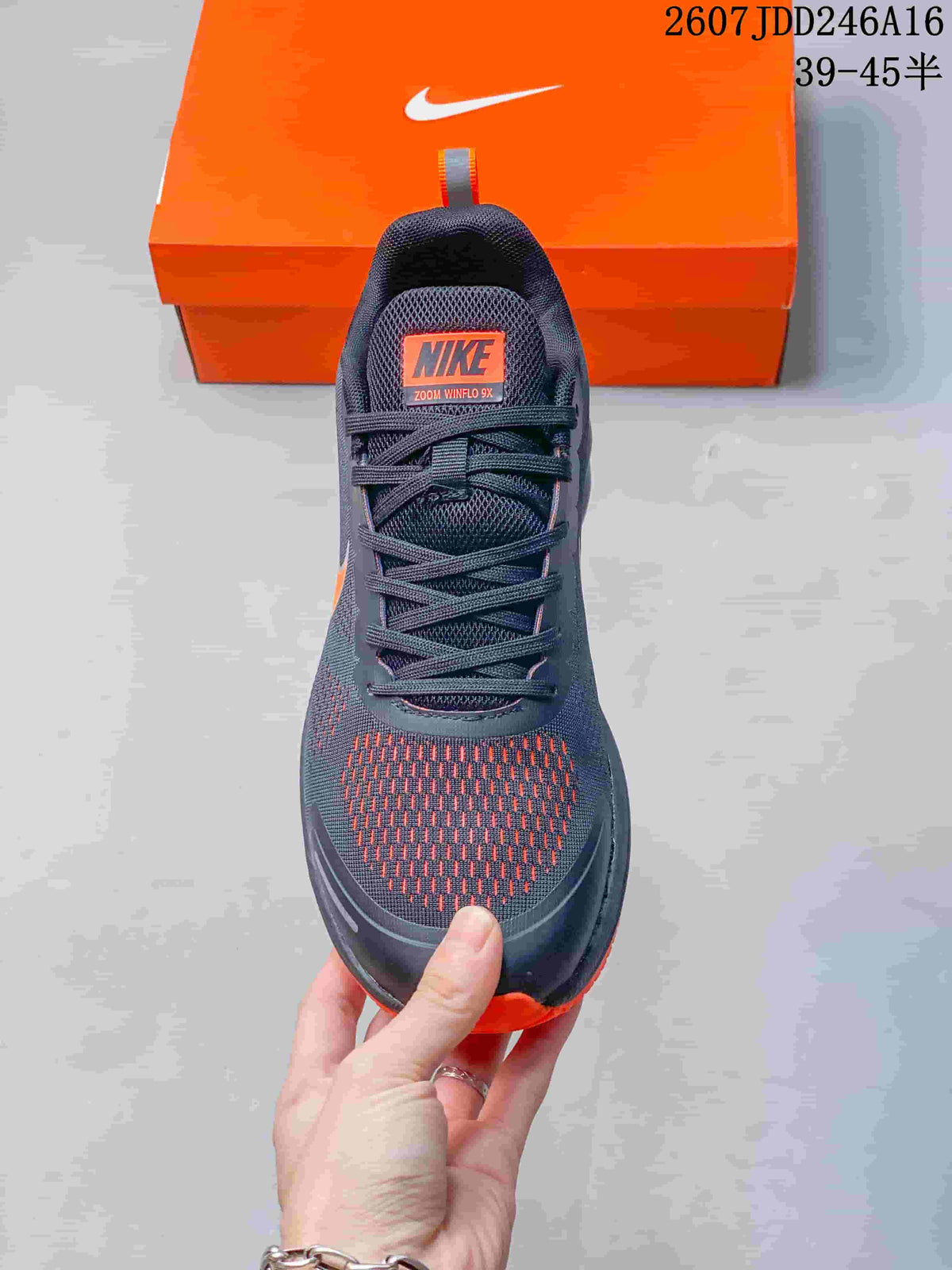 Nike Zoom Winflo 9X Running Sneakers Dark Gray Orange CZ6720-001