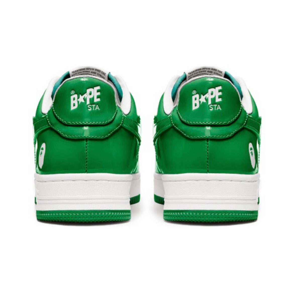 BAPE STA Low Sneakers in Green and White 1H70-191-001