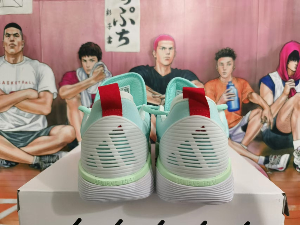 Basketball Sneakers in Mint Green and White