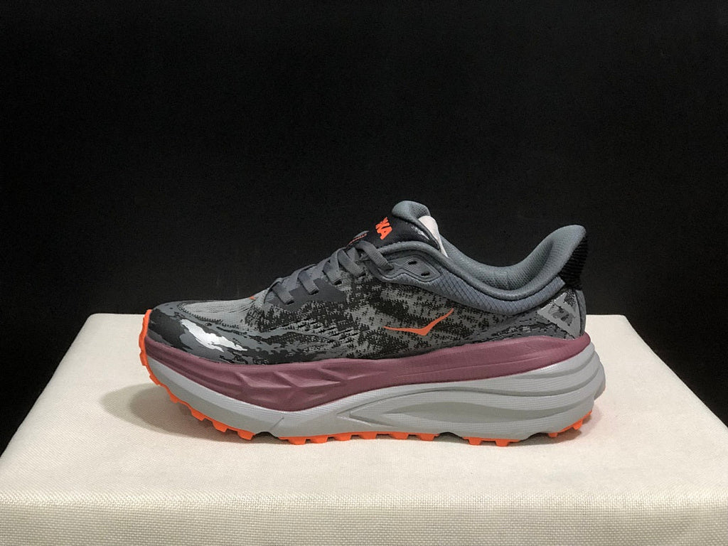 HOKA Stinson 7 Trail Running Shoes Gray Orange