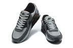 Nike Air Max 90 Sneakers, Grey and Black with Orange Accents