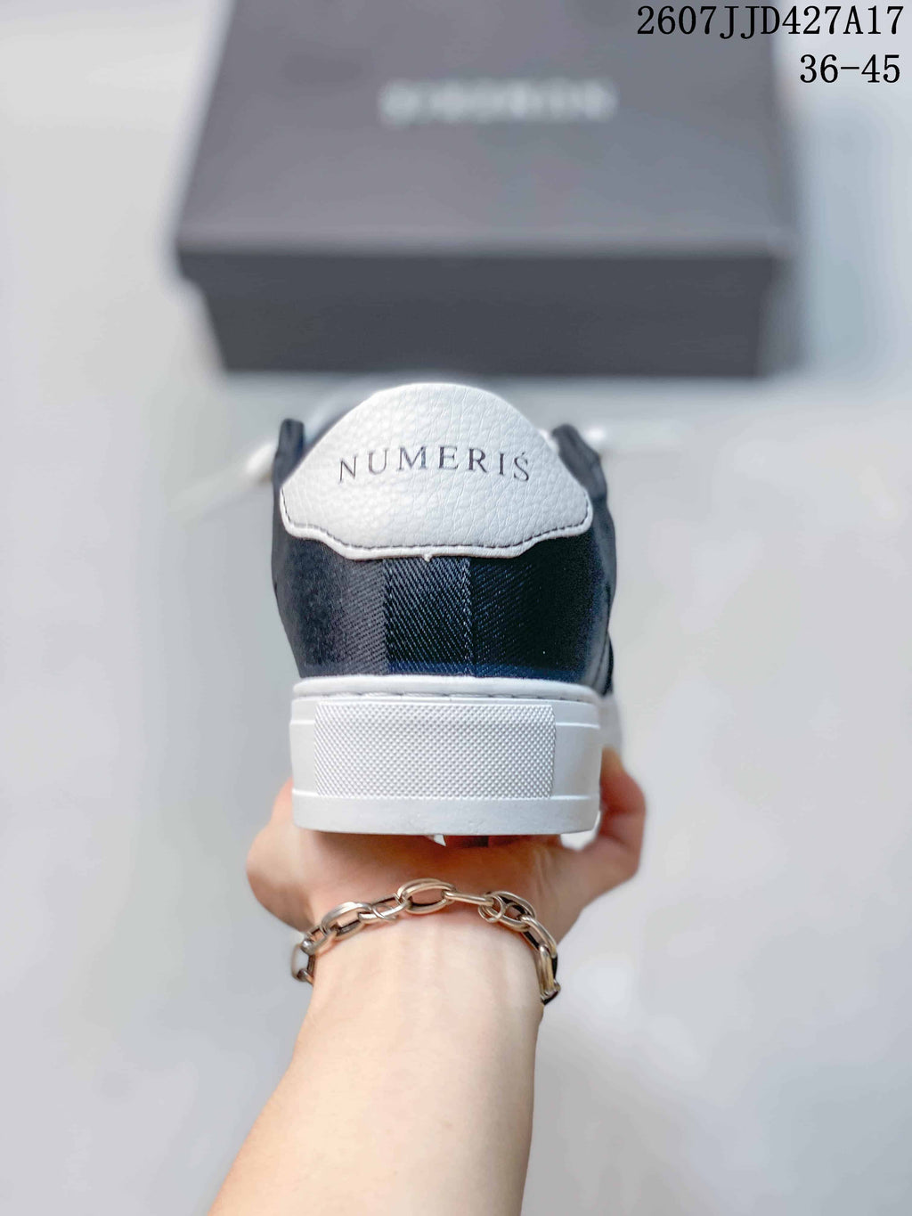 NUMERIS Denim Sneakers Navy and White 07JJD427A