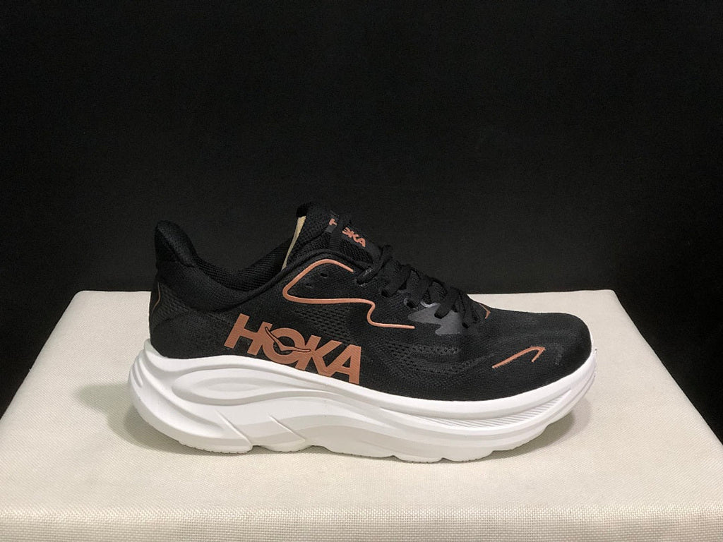 HOKA Clifton 10 Running Shoes, Black and White