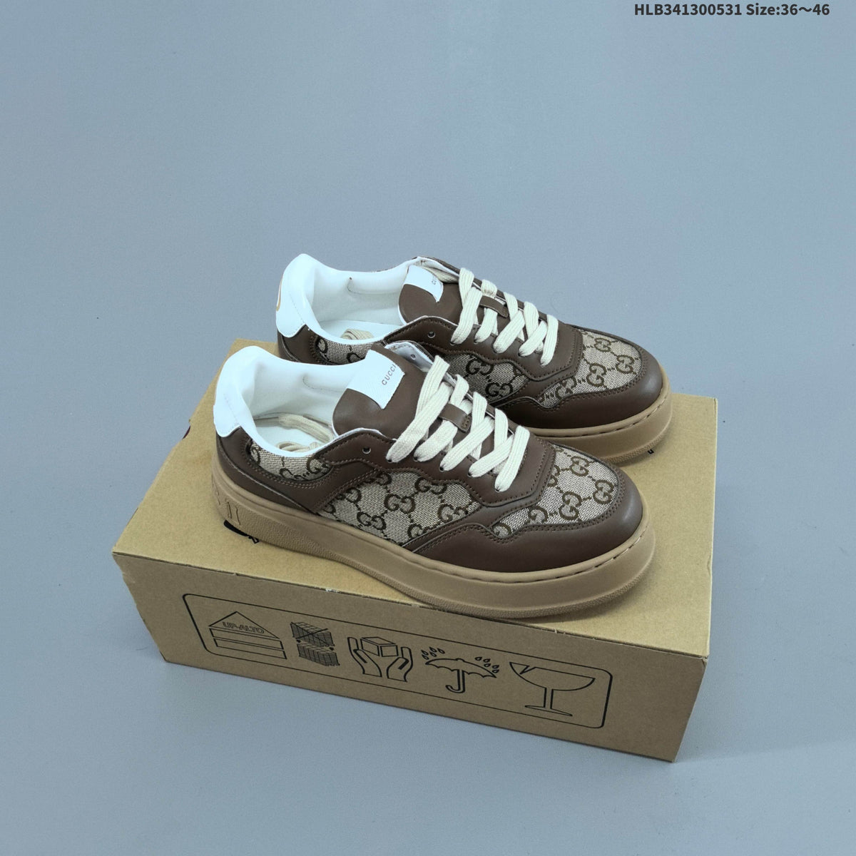 Gucci Chunky B Low-Top Sneakers, Style 675619 5ZXCO 9580