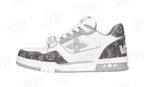 Louis Vuitton-Style Low-Top Sneakers with Strap Closure
