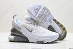 Nike Air Max 270 White and Metallic Silver Sneakers
