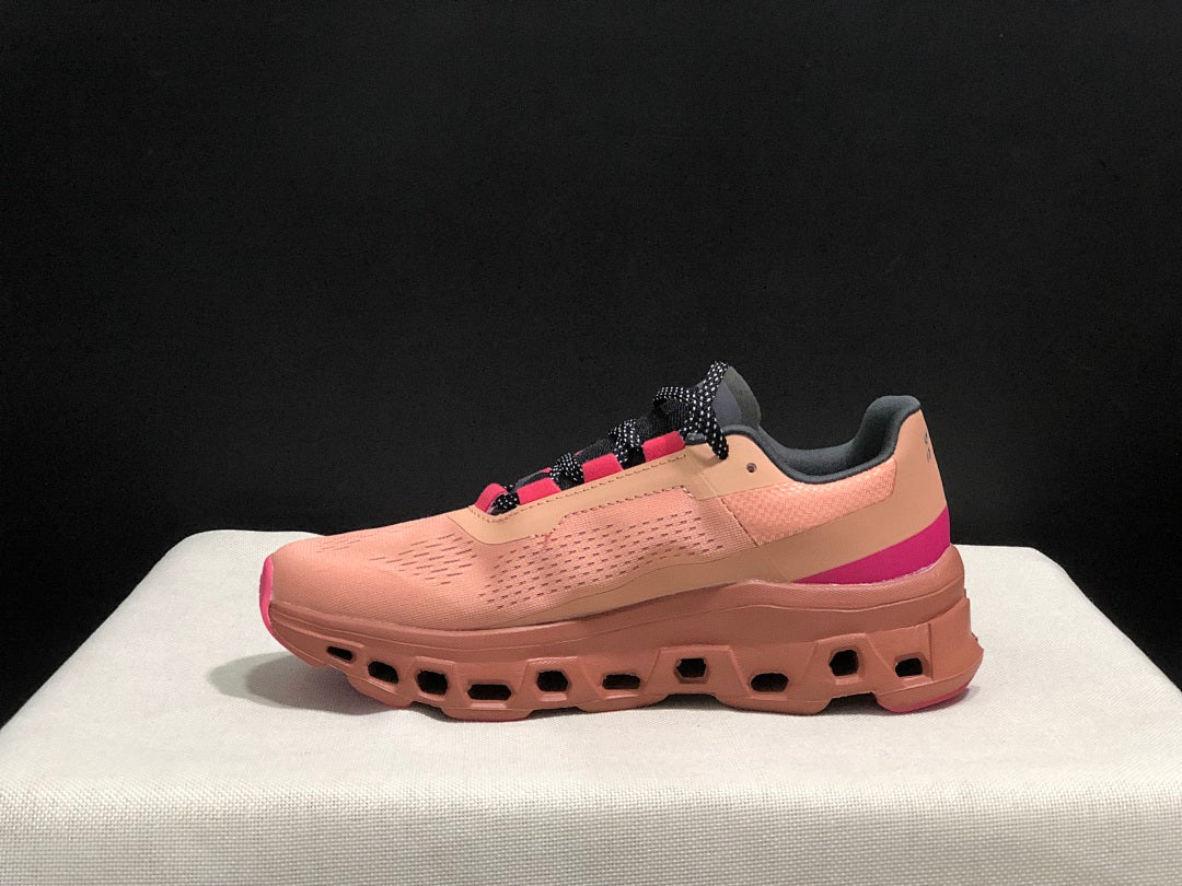 On Cloudmonster Pink Running Sneakers