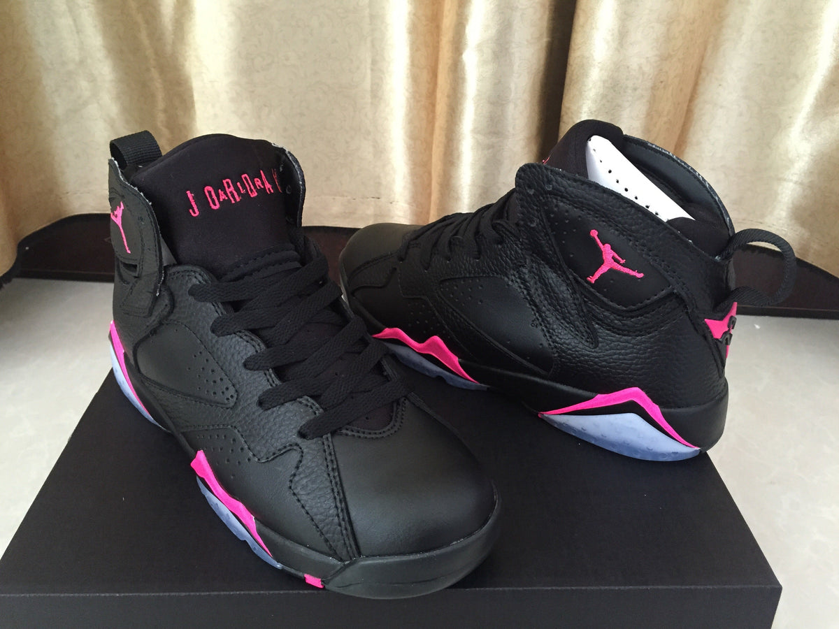 Jordan Air Jordan 7 Black and Pink High-Top Sneakers