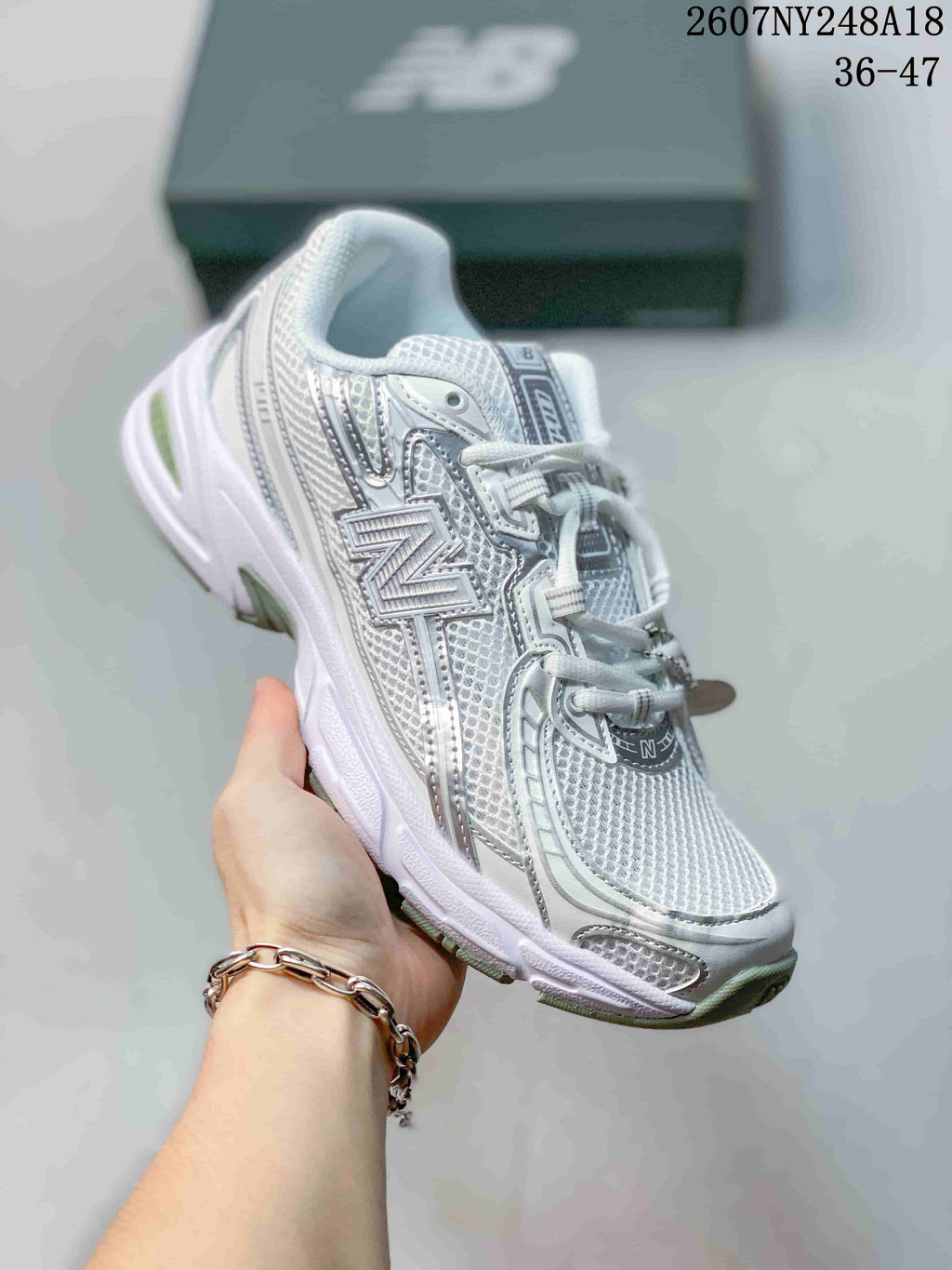 New Balance 740 White Silver Casual Sneakers 79158E