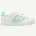 Adidas Originals Women's White/Aqua Superstar 2 Shoes, JH7060 (No Box)