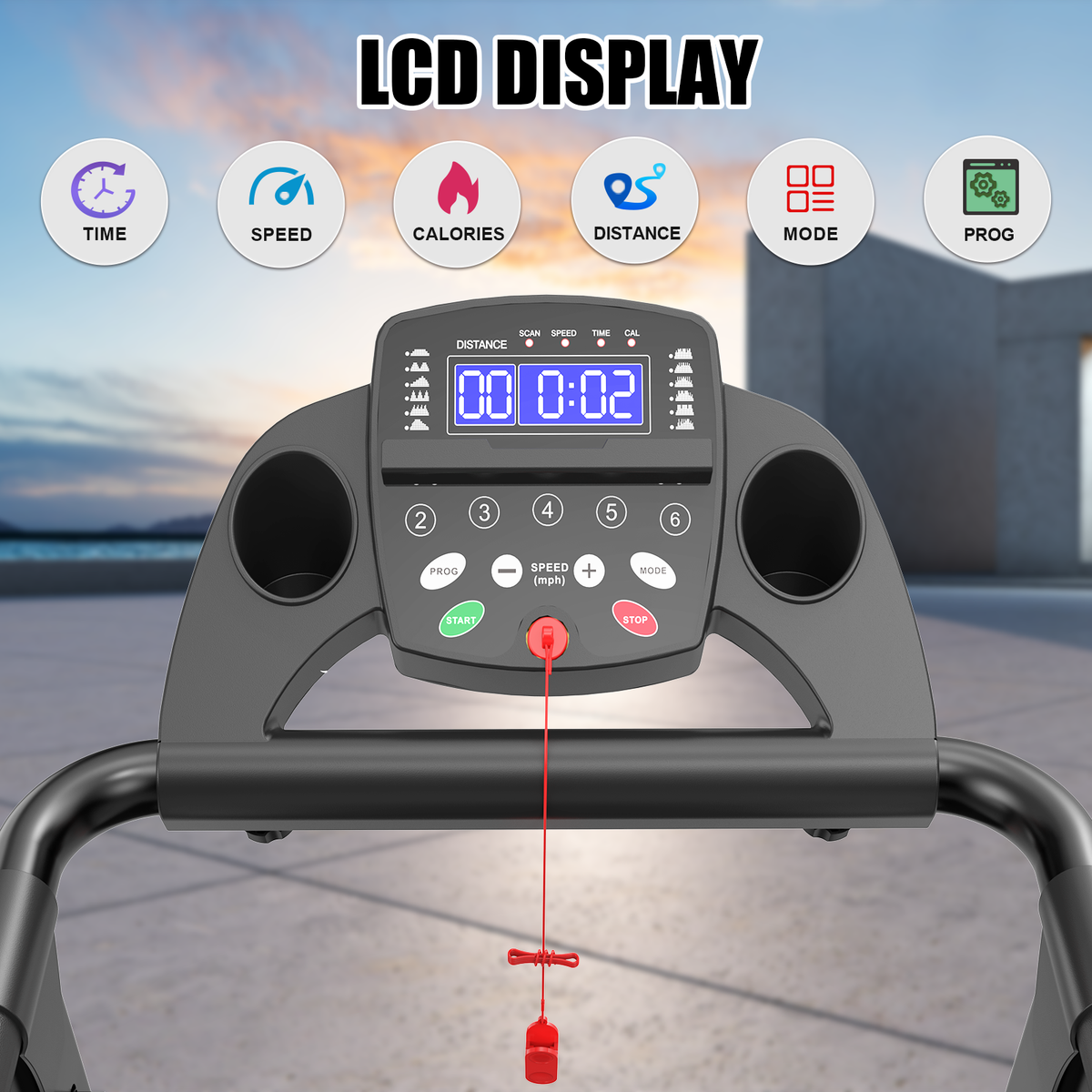 Black foldable treadmill W215P421553 - Product detail 2
