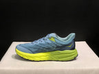 HOKA Speedgoat 5 Trail Running Shoes, Blue and Lime