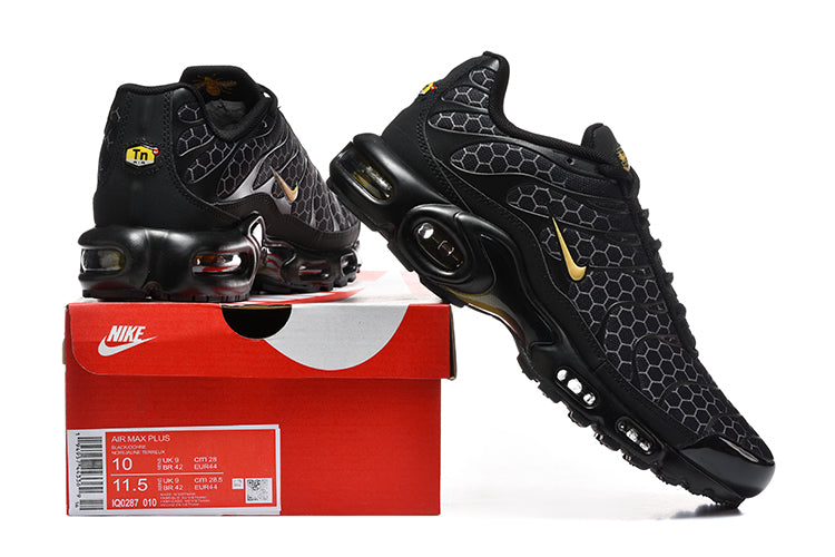Nike Air Max Plus Black and Gold Sneakers