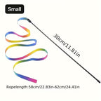 Double-Sided Rainbow Ribbon Wand Cat Toy