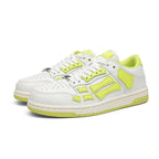 AMIRI Bone Low-Top Sneakers in White and Neon Green