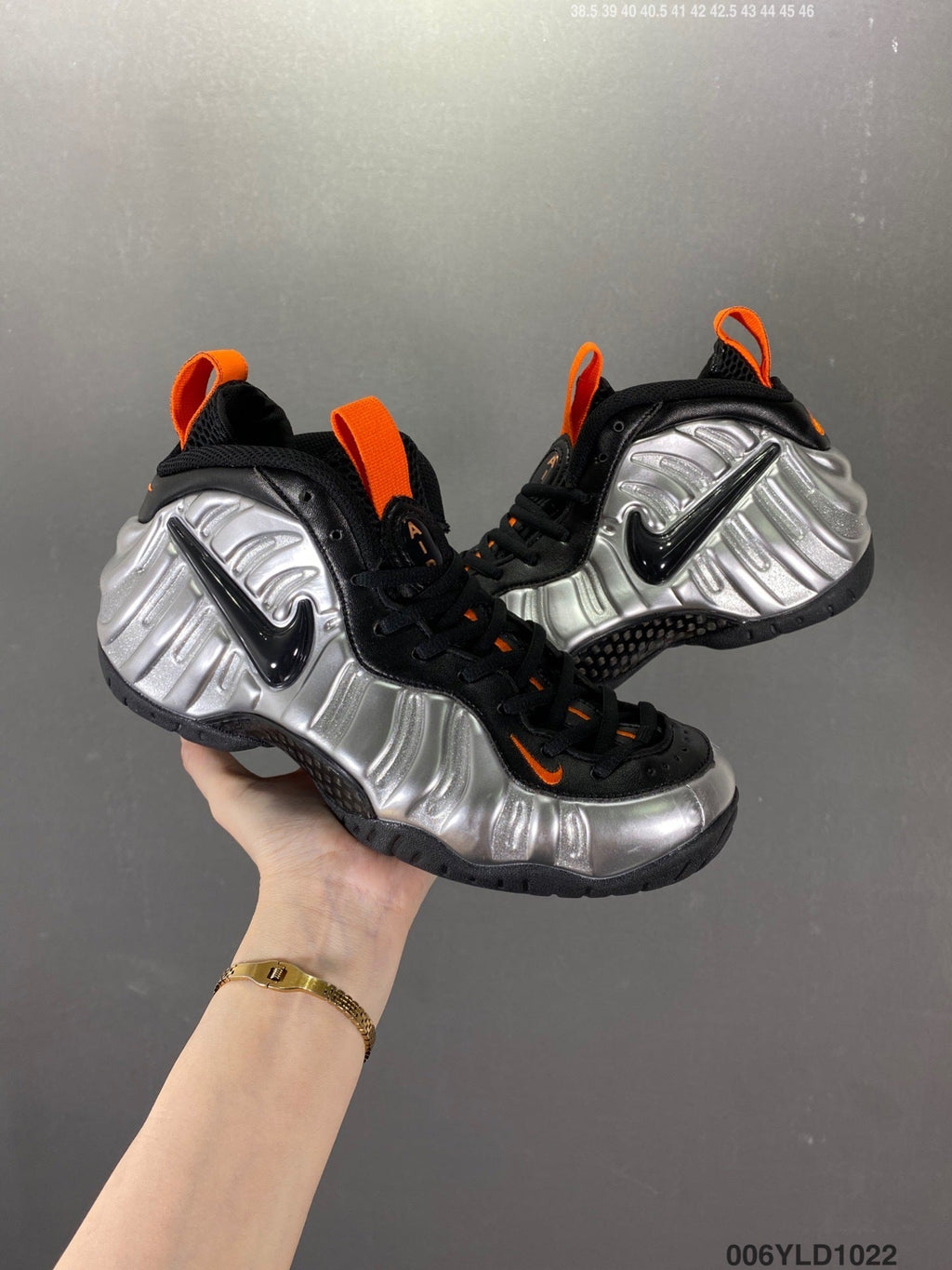 Nike Air Foamposite Pro Halloween Silver Black Orange Sneakers