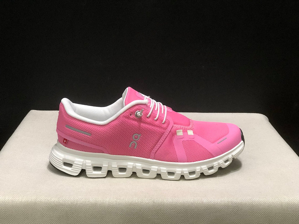 On Cloud 6 Sneakers in Pink and White
