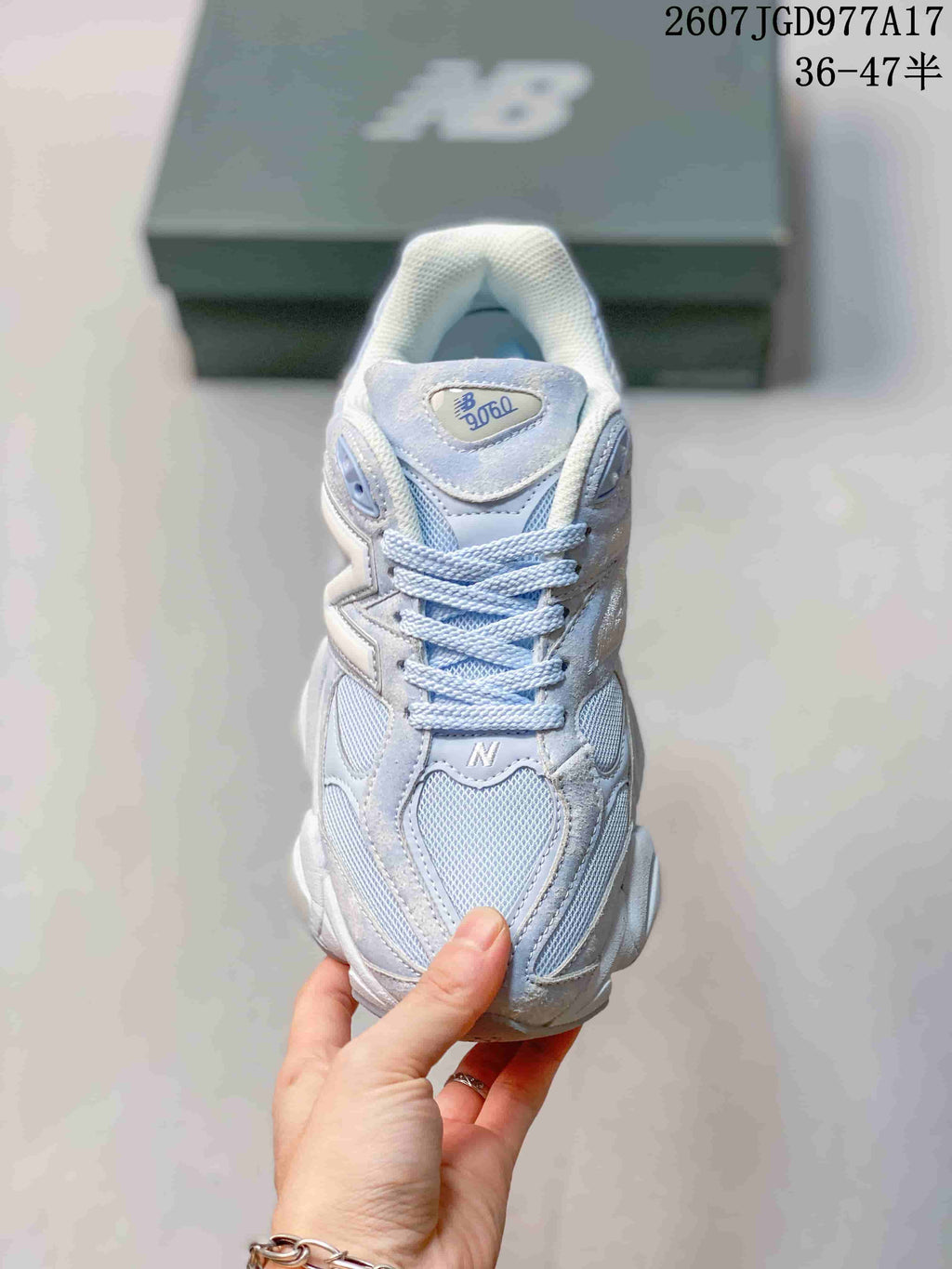 New Balance 9060 Light Blue Mesh Sneakers