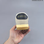 Gucci Screener Distressed Low-Top Sneakers in Beige and Navy