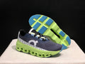 On Cloudmonster Running Shoes in Navy and Lime