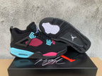 Jordan 4 Retro Sneakers Black, Pink and Blue