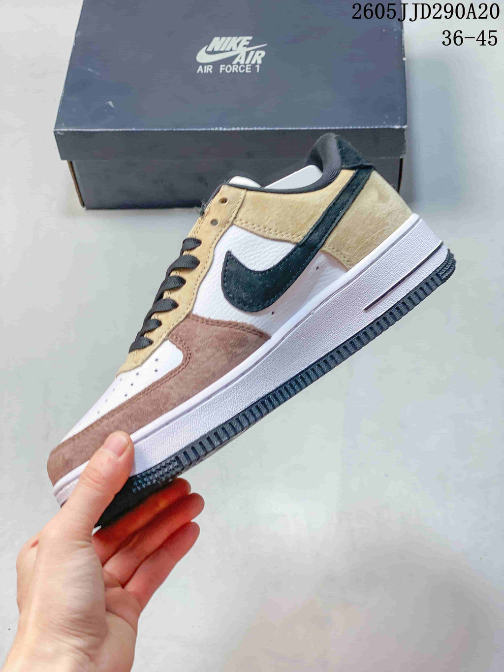Nike WMNS Air Force 1 Shadow Sneakers Beige Pink Black