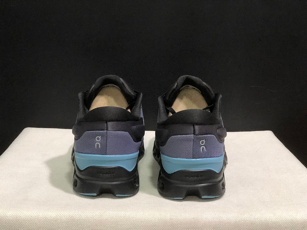 On Cloudstratus 3 Running Shoes, Black and Blue